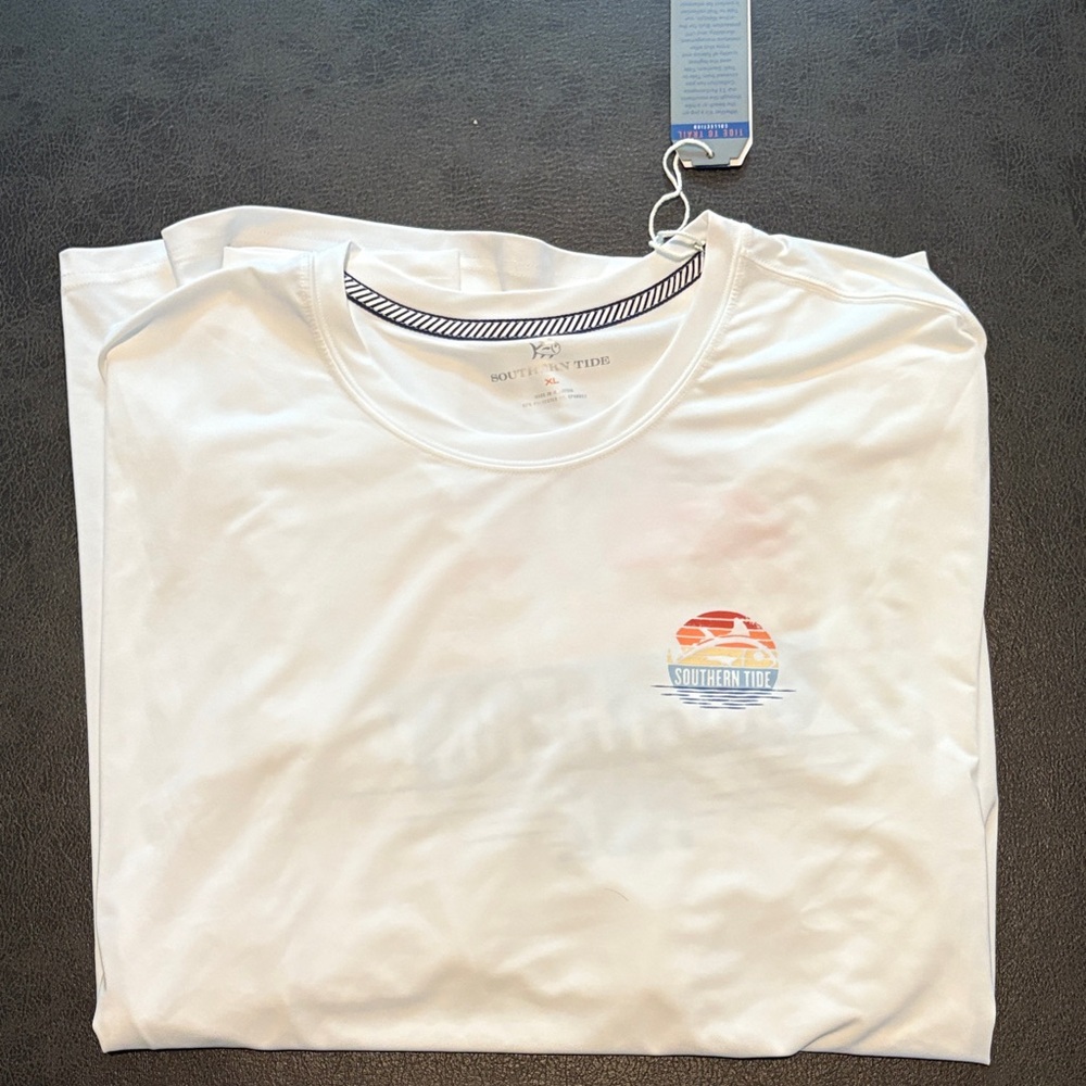 Southern Tide White Tee with Colorful Logo